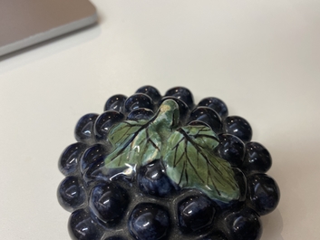 A polychrome Dutch Delft 'grape' tureen and cover, ca. 1800